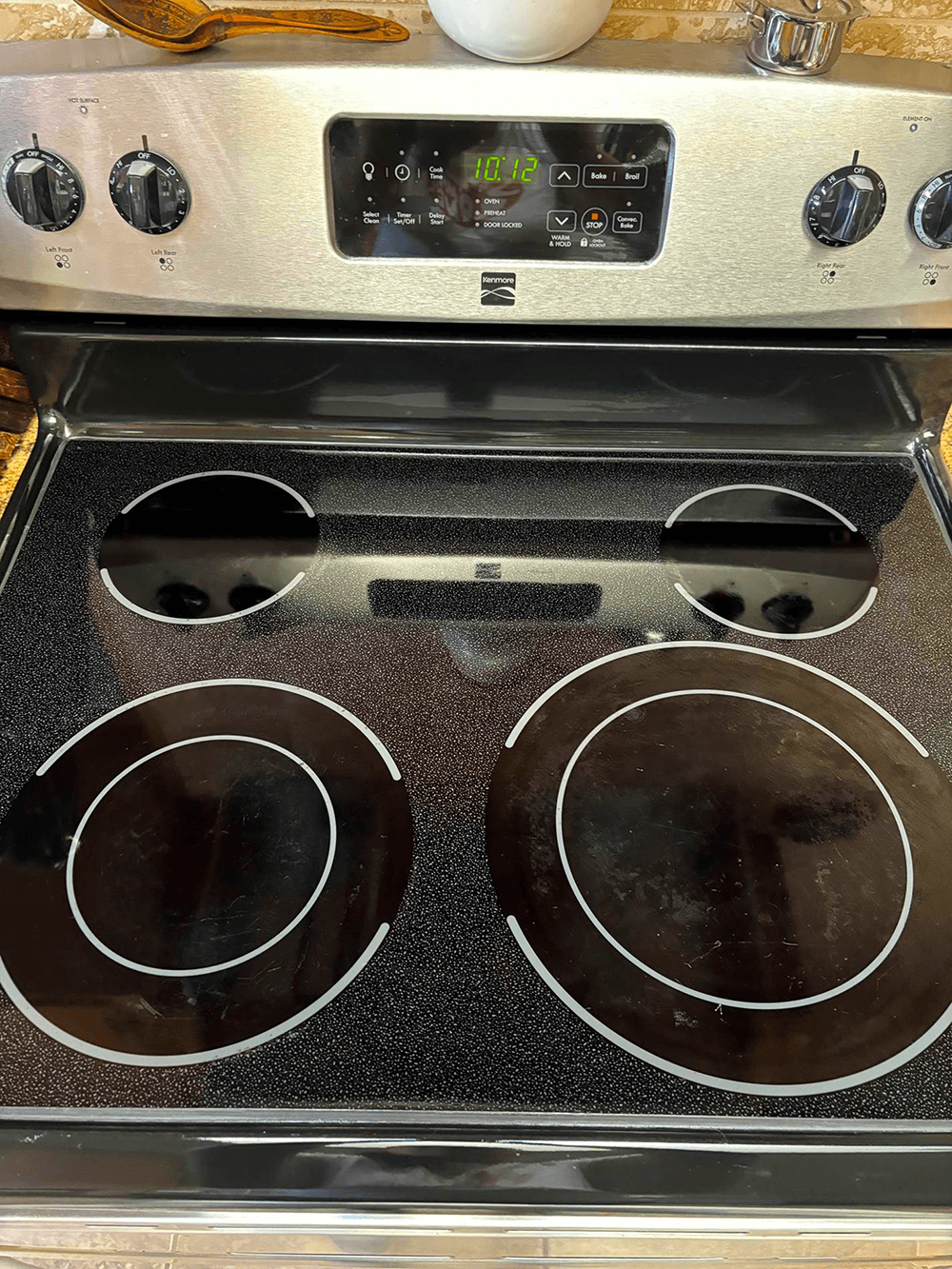 After: bathroom counter shelf cleaned